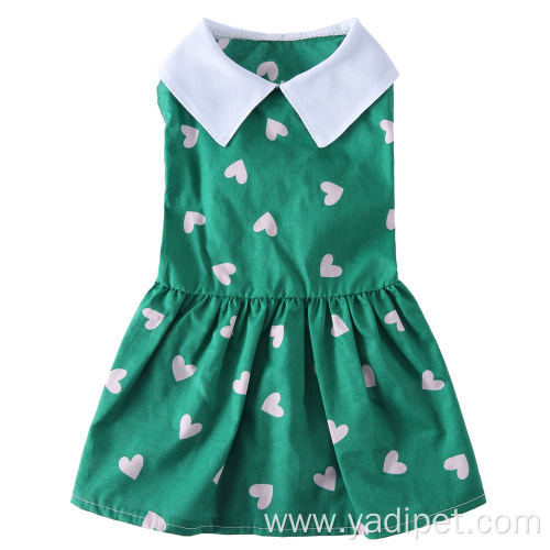 Green Summer cat Dog Dress Puppy Clothes